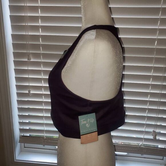 Tone it Up Dark Purple Shine Bra - Size XLarge - Picture 2 of 8